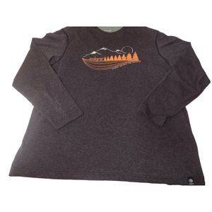 Solaris Mens Size XXL Long Sleeve Casual Shirt Heather Gray Outdoor Rugged Trees